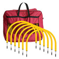 Soccer Passing Arc Set - 12 Durable Training Arcs with Stakes & Carry Bag for Accuracy & Skills