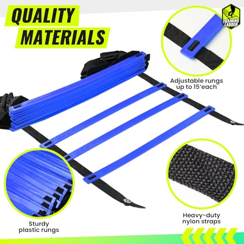 Blue 23 Ft Agility Ladder for Speed & Footwork Training - Sports Equipment