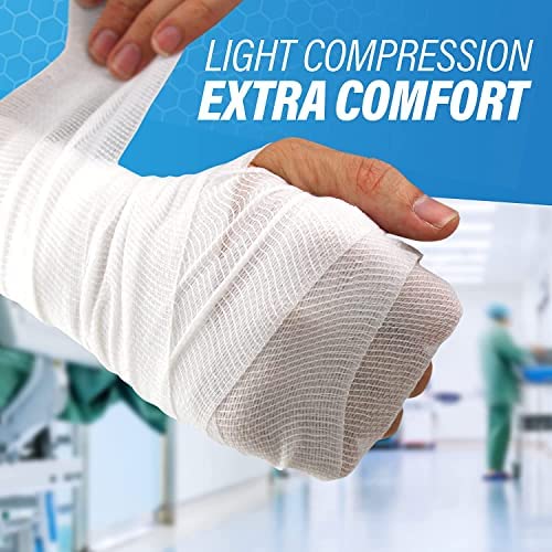 Gauze Bandage Rolls –96 Rolls- Premium First Aid Supplies for Safe Adventuring–Flexible, Stretchable, Breathable Gauze – 3” x 4.1 Yards Bandage Wrap for Wound Dressing