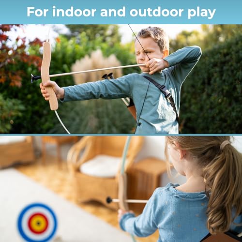 Kids Bow and Arrow Set with Suction Cup Arrows and Target - Safe Indoor & Outdoor Archery for Ages 4-12