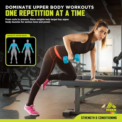 2-Pack Vinyl Coated Hex Dumbbell Set for Body Building and Strength Training