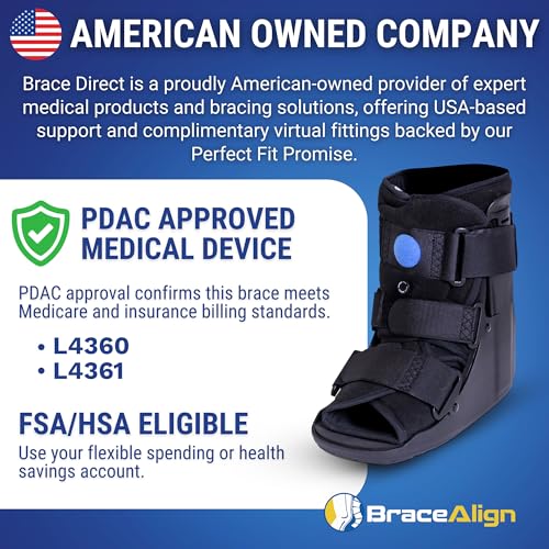 Brace Direct Short Air CAM Walker Boot M for Ankle Sprains & Foot Injury