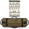 Polyfit Workout Sandbag with 8 Handles - Green Large (50-125lbs) Fitness Equipment