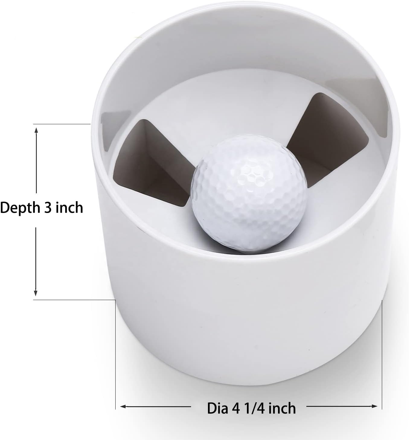 ZLY Golf Hole Cup Set - 2PCS Ivory White ABS Golf Cups | 4" Depth, 4.25" Diameter, Fits PGAL/PGA/USGA Regulations