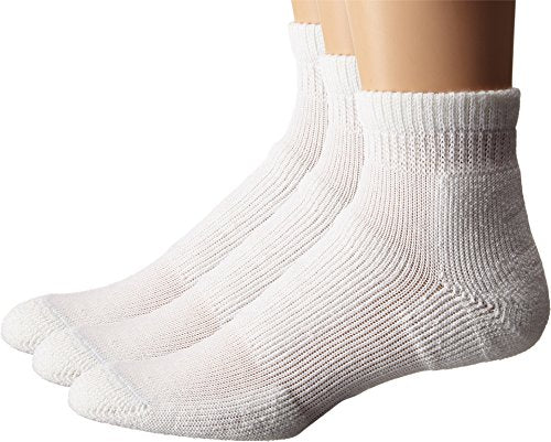Thorlos Walking Mini Crew Socks Moderate Cushion Large White - 3 Pairs