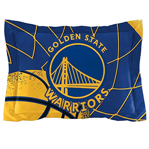 NBA Comforter Set Full/Queen - Golden State Warriors Bedding with Logo & Shams