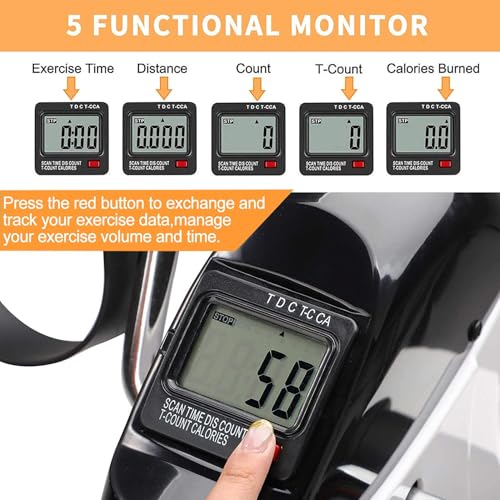 Mini Exercise Bike for Legs and Arms - Under Desk Pedal Exerciser with LCD Monitor