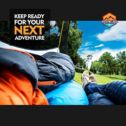 ZOOOBELIVES 10°C Down Sleeping Bag for Adults, Gray R Side Zipper, 4-Season Warm Mummy Bag