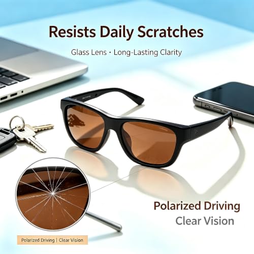 FEOSTCN Blue Polarized Glass Sunglasses UV400 Anti-Scratch Unisex