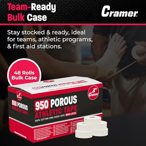 Athletic Tape Bulk Pack - White 1" x 15 Yards, 48 Rolls for Injury Prevention & Support Variation of THIS listing