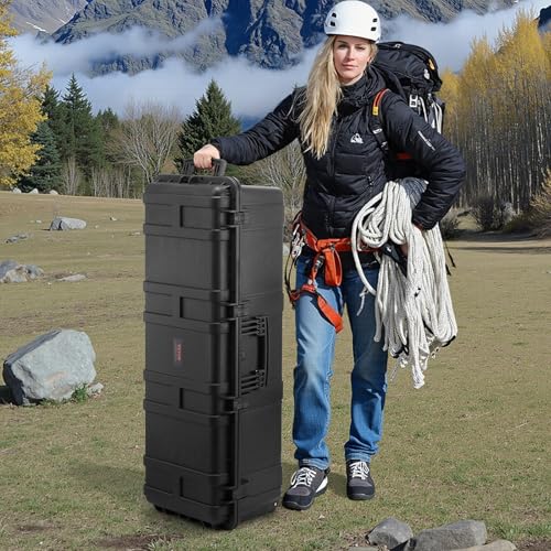 VEVOR Waterproof Hard Case with Pre-Cut Foam - 112x41x34 cm (44 x 16.1 x 13.4 inch) Outdoor Storage