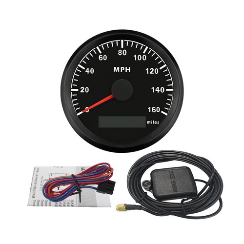 ELING Universal MPH GPS Speedometer Odometer Kit 160MPH Speed Gauge for Car Motorcycle Tractor Truck with Backlight 85mm 12V 24V Replacement Speedo
