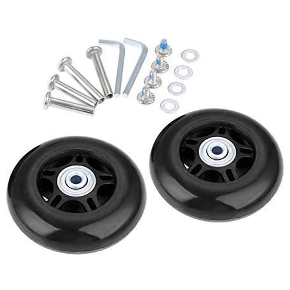 Ricrrover Luggage Suitcase Wheels 70mm x 24mm/2.75"x0.94" w/ABEC 608zz Skate Inline Outdoor Replacement Wheels, One Set of (2) (OD:70 W:24 ID:6 Axles:35 & 40mm)