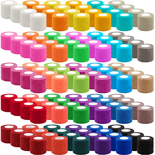 Rich Color 120 Rolls 2 Inch Self Adhesive Elastic Bandages - Stretch & Support