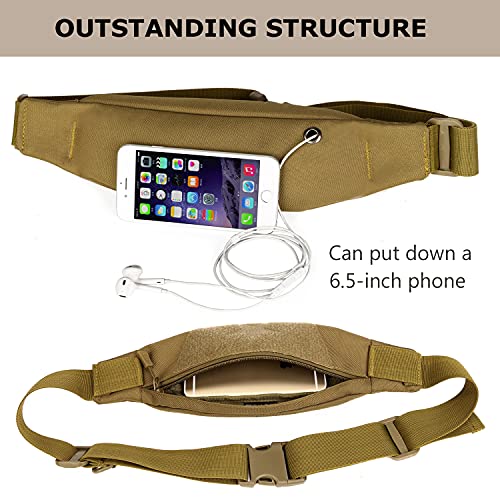 Black Tactical Fanny Pack for Men, Small Military Waist Bag, Waterproof