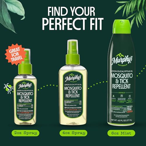 Mosquito & Tick Bug Repellent Spray 6 fl oz Pack of 2 - Plant-Based, Long-Lasting Protection