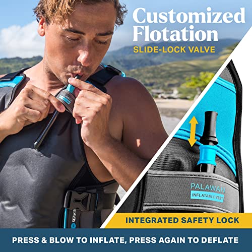 Seaview 180 Palawan Inflatable Snorkel Vest for Adults & Youth - Medium Black