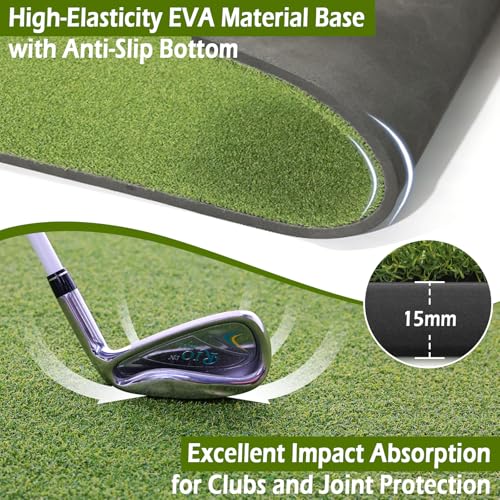 Bearwill 5' x 4' Premium Golf Hitting Mat - Indoor & Outdoor Turf Practice