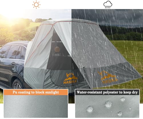 Hasika Car Camping SUV Tailgate Tent Sun Shade Awning Waterproof UPF 50+ Gray
