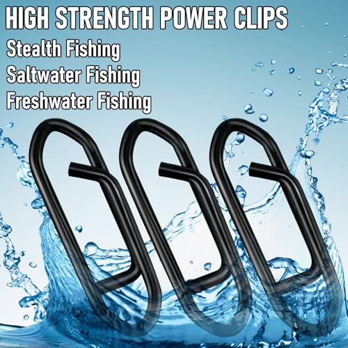 75LB Stainless Steel Fishing Speed Clips for Lure Quick Change - Black Coated, Saltwater & Freshwater