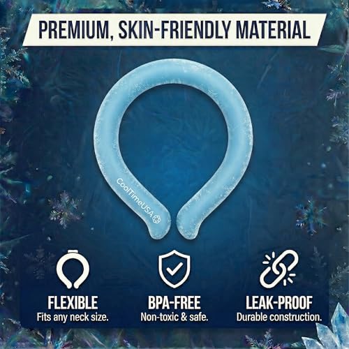 Neck Cooling Tubes Set of 3 - Blue Ice Wraps for Instant Relief, Reusable
