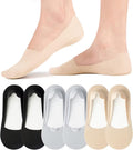 Skiennix No Show Socks - Women's Lightweight Nylon Non-Slip Invisible Liner - 6 Pairs