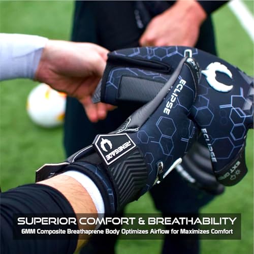 Renegade GK Helix Non-Fingersave Soccer Goalkeeper Gloves - Adult & Youth Sizes 7-12, Level 5, Max Grip & Comfort