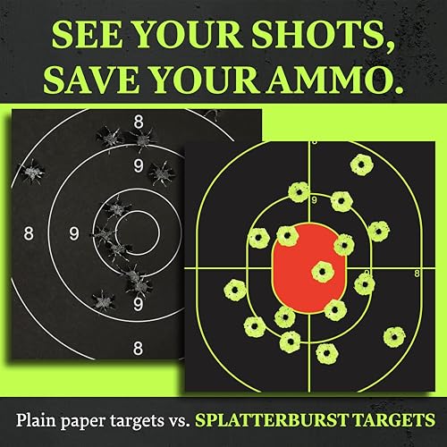 50 Pack Fluorescent Yellow Splatter Targets - 18 x 24 inch Shooting Targets for All Firearms Made in USA