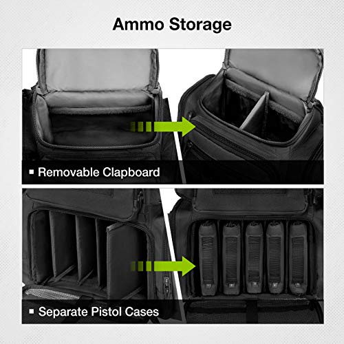 TIDEWE Tactical Range Backpack for Handguns Black – Gun Range Bag with Storage
