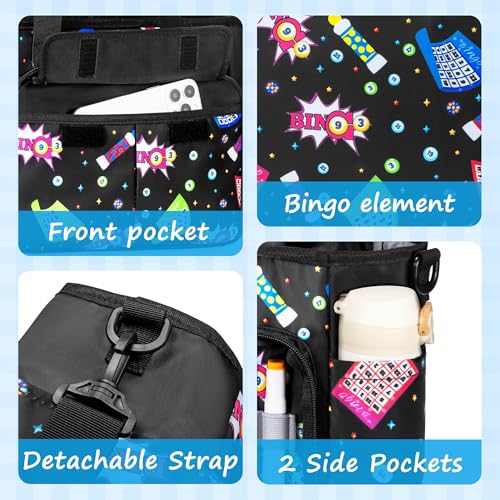 Bingo Bag with Pockets and Shoulder Strap - Bingo Dauber Dabber Organizer
