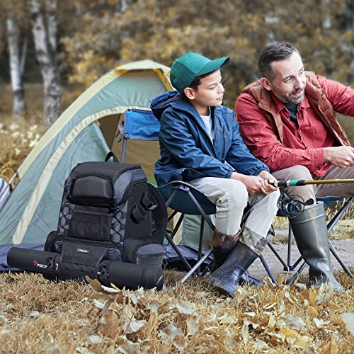 Piscifun Waterproof Fishing Tackle Backpack with Rod Holders, 42L Black