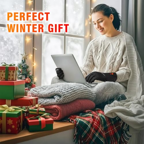 Rechargeable Heated Gloves for Men Women Touchscreen Winter Work Camping Hunting