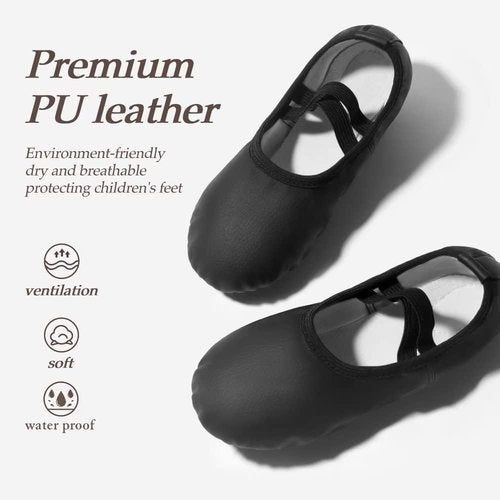 DyingSwan Toddler Ballet Shoes - Soft Leather No-Tie Dance Slippers for Girls | Sizes Toddler to Women