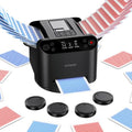 KPAW Automatic Card Shuffler & Dealer for 1-2 Decks, Supports 12 Players - Black with 4 Remotes B
