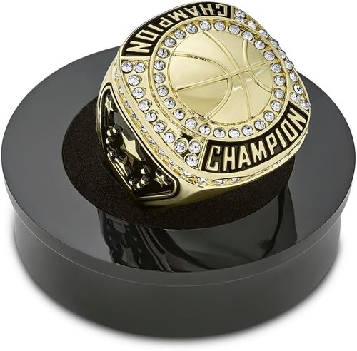 Express Medals Gold Basketball Champion Rings - 12 Pack Trophy Awards for Tournament Winners
