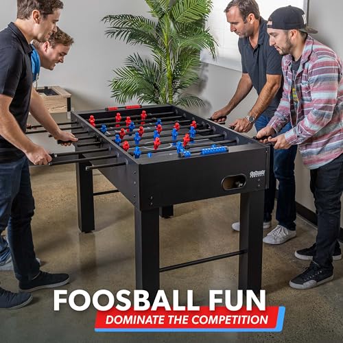 Black 54 Inch Full Size Foosball Table for Adults - Modern Game Room Sports