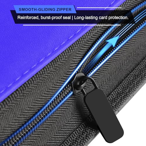 Blue 9-Pocket Zippered Card Binder - Holds 432 Trading & Gaming Cards