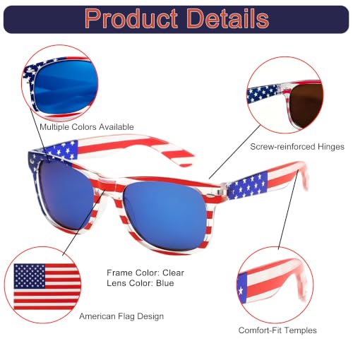 American Flag Sunglasses Sun Shades for Outdoor Party & Daily Wear - Variation: American Flag CB