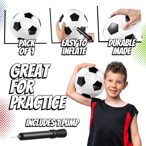 PlayBolt Size 4 Soccer Ball - Youth Training & Match-Ready with Pump