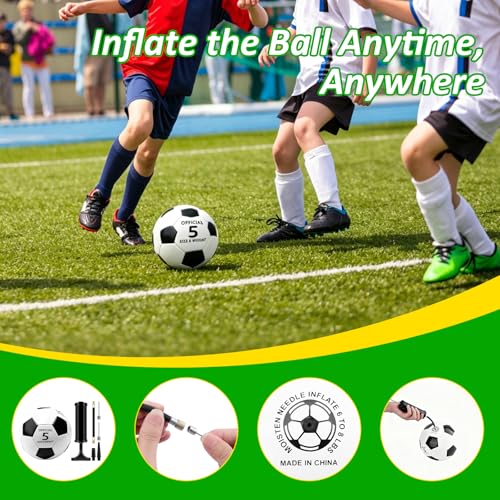 24 Pack Size 5 Soccer Balls with Pumps Bulk Set for Training & Games