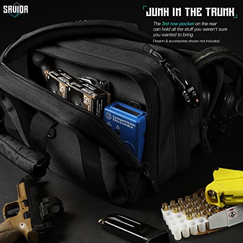 Savior Equipment Obsidian Black Tactical Double Handgun & Mag Case 13" x 9" x 8.75"