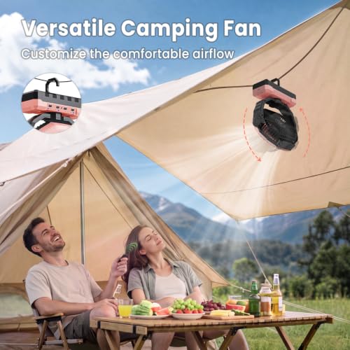 FRIZCOL 3-in-1 Camping Fan with 24000mAh Battery & Pink Variation