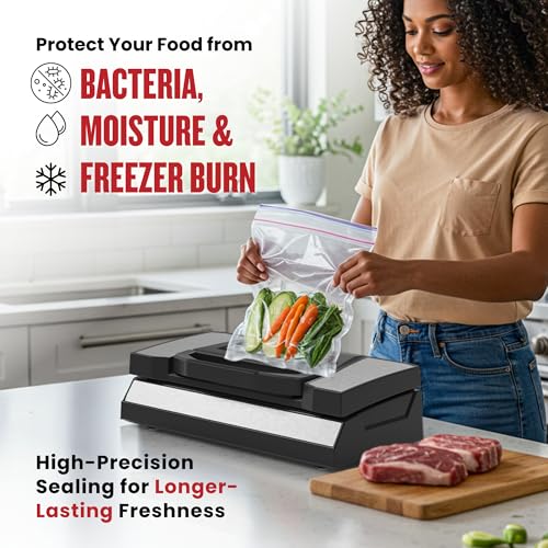 Premium Vacuum Sealer Machine - Food Saver with Jar & Canister Attachments, Handle, Cutter, Moist & Dry Modes