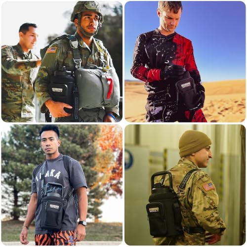 Insulated 1-Gallon Stainless Steel Water Bottle with Tactical Sleeve & Accessories