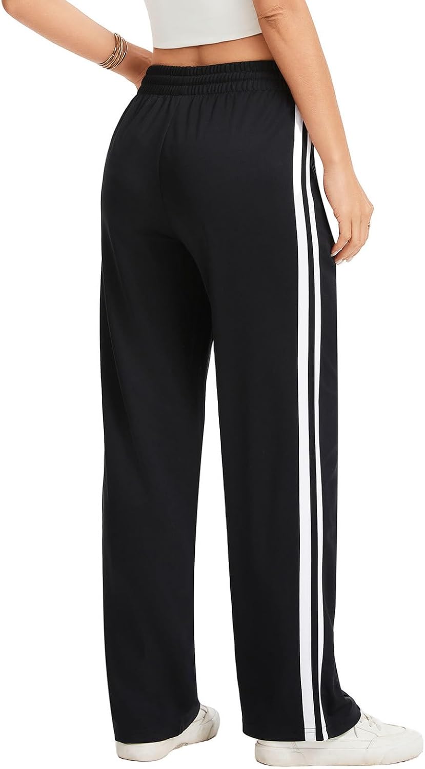 Skiennix Women's Track Pants - Loose Straight Leg Sweatpants with Zipper Pockets | Available in 28-34 Inseam