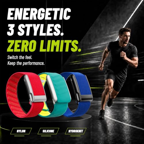 DADO Energetic Multi-Pack Wrist Straps for Whoop 5.0, Peak & More - Hydroknit, Silicone & Nylon, Quick Link & Clasp - Sport Replacement Bands