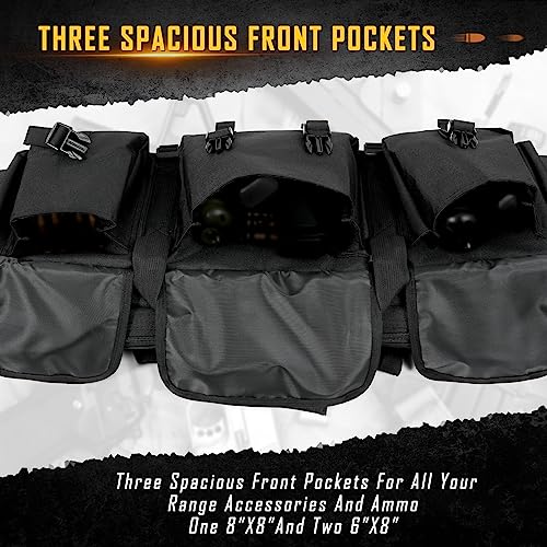 DULCE DOM Black 42-inch Double Rifle & Pistol Soft Gun Case with Padded Compartments