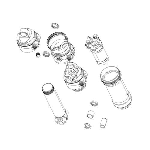 RockShox Rear Shock Mounting Hardware Kit - 3-Piece, 1/2" Diameter, 8x20mm OEM Replacement, High-Strength Metal Components, Compatible with Most Rear Shock Eyelets, Durable Engineering for Bike Suspen