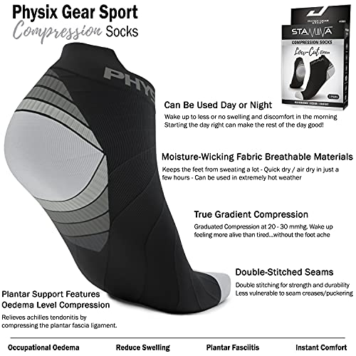 Large X-Large Compression Socks for Men & Women - Ankle Support with Arch
