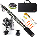 7.87 ft Telescopic Fishing Rod Reel Combo with Carrier Bag for Travel Saltwater & Freshwater Fishing